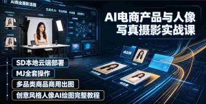 AI电商产品与人像写真摄影实战课｜SD本地云端部署、MJ全套操作、多品类商品商用出图、创意风格人像AI绘图完整教程-任任的小木屋 - 热点知汇