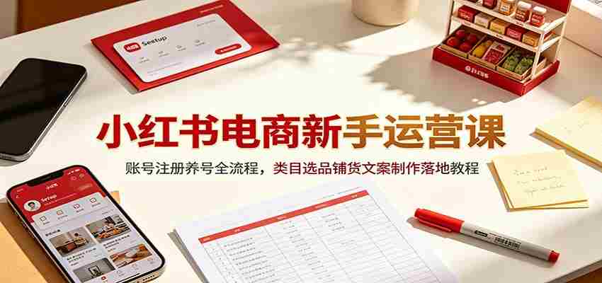 小红书电商新手运营课：账号注册养号全流程，类目选品铺货文案制作落地教程-任任的小木屋 - 热点知汇