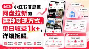 小红书信息差，网盘拉新的两种变现方式，单日收益1k+，详细拆解-任任的小木屋 - 热点知汇