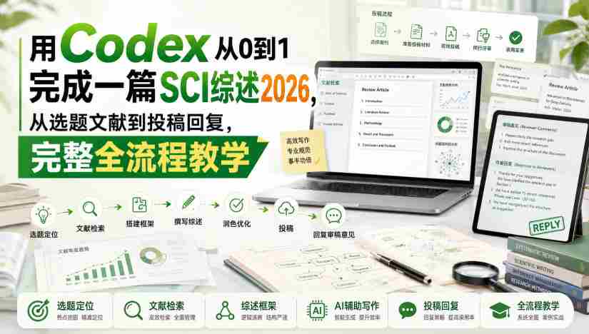 用Codex从0到1完成一篇SCI综述2026，从选题文献到投稿回复，完整全流程教学-任任的小木屋 - 热点知汇