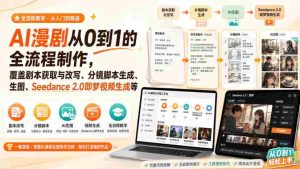 AI漫剧从0到1的全流程制作,覆盖剧本获取与改写、分镜脚本生成、角色场景生图与三视图、Seedance 2.0即梦视频生成(PDF版)-任任的小木屋 - 热点知汇