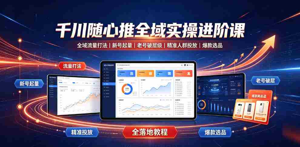 千川随心推全域实操进阶课｜全域流量打法、新号起量、老号破层级、精准人群投放、爆款选品全落地教程-任任的小木屋 - 热点知汇
