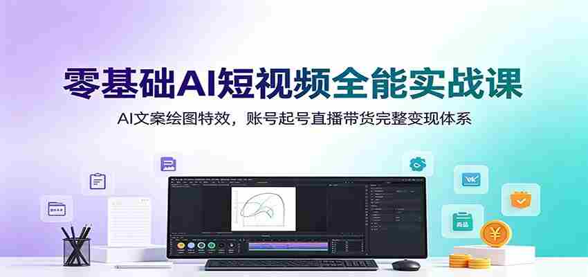 零基础AI短视频全能实战课：AI文案绘图特效，账号起号直播带货完整变现体系-任任的小木屋 - 热点知汇