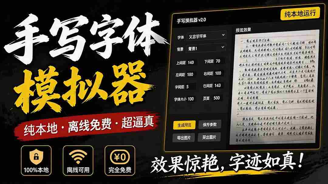 （19810期）罚抄神器！罚抄10万字都不在怕了，手写字体模拟生成器，附带新整理背景图和字体，纯本地离线运行-任任的小木屋 - 热点知汇