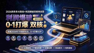 (19804期)2026拼多多AI智创+利润爆破双核特训营-更新:拆解2026年7月最新玩法,0-1打爆SOP-任任的小木屋 - 热点知汇