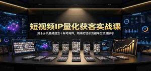 短视频IP量化获客实战课：用十台设备搭建五十账号矩阵，精准打造引流接单型流量账号-任任的小木屋 - 热点知汇