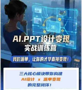 AI+PPT设计变现实战训练营,我们派单,让你的才华直接变现,三大核心模块带你构建Al设计x派单变现的完整闭环-任任的小木屋 - 热点知汇