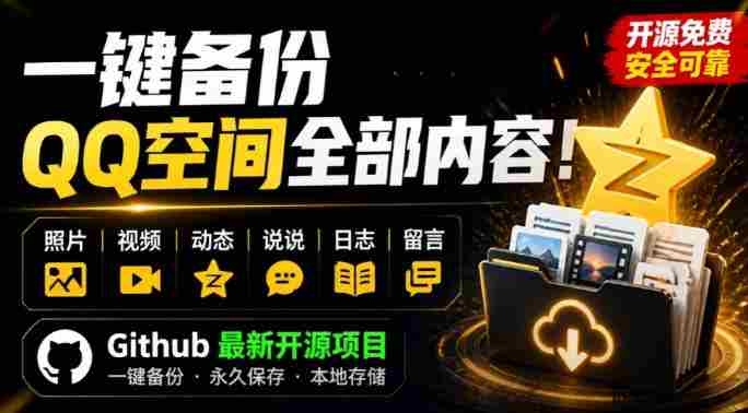 一键将你QQ空间全部内容备份下来!照片/视频/动态信息全存本地,Github最新开源项目QzoneArchive-任任的小木屋 - 热点知汇