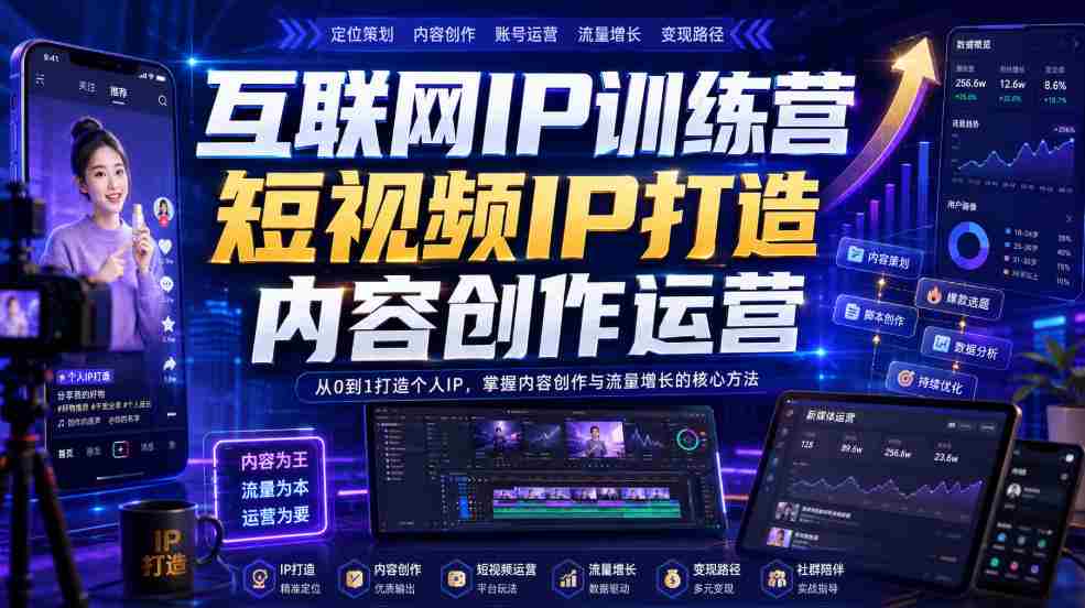互联网IP训练营,短视频IP打造,内容创作运营-任任的小木屋 - 热点知汇