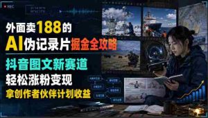外面卖188的AI伪记录片掘金全攻略，抖音图文新赛道，轻松涨粉变现，拿创作者伙伴计划收益【文档】-任任的小木屋 - 热点知汇