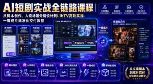 AI短剧实战全链路课程｜从脚本创作、人设场景分镜设计到LibTV高阶实操、一键成片标准化交付教程-任任的小木屋 - 热点知汇