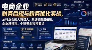 电商企业财务合规与税务优化实战，从行业合规大势切入，系统梳理增值税、企业所得税、个税等全税种要点-任任的小木屋 - 热点知汇