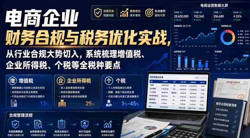 电商企业财务合规与税务优化实战，从行业合规大势切入，系统梳理增值税、企业所得税、个税等全税种要点-任任的小木屋 - 热点知汇