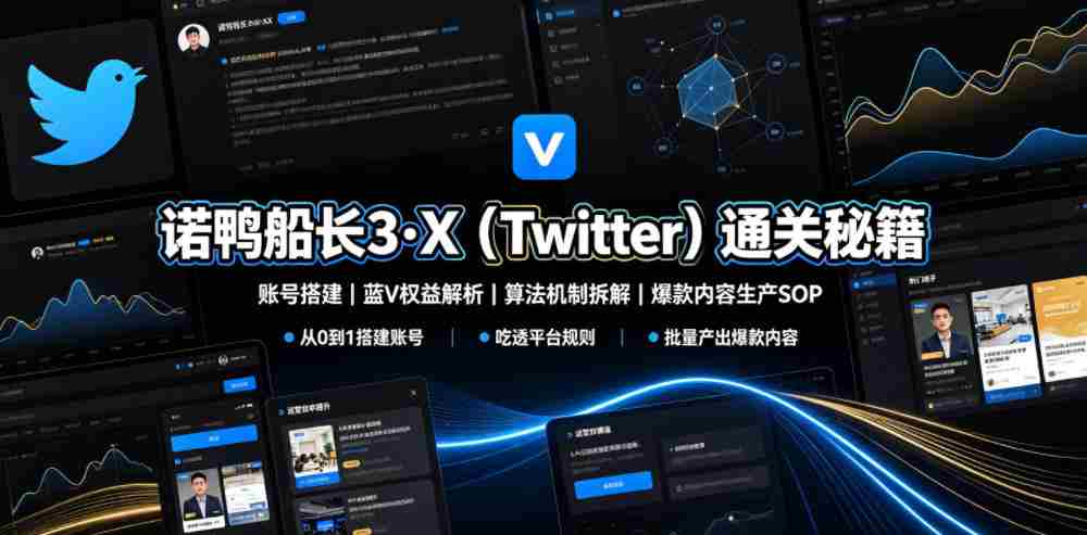 诺鸭船长3·X（Twitter）通关秘籍，涵盖账号搭建、蓝V权益解析、算法机制拆解及爆款内容生产SOP-任任的小木屋 - 热点知汇