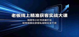老板线上精准获客实战大课：视频号小红书流量打法，矩阵规模化获客私域转化全干货-任任的小木屋 - 热点知汇