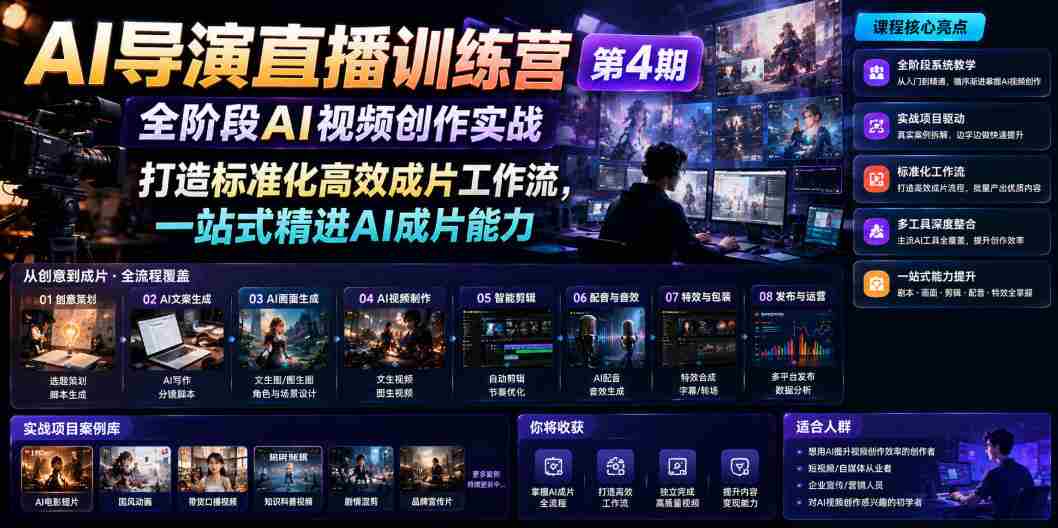 AI导演直播训练营第4期|全阶段AI视频创作实战,打造标准化高效成片工作流,一站式精进AI成片能力-任任的小木屋 - 热点知汇