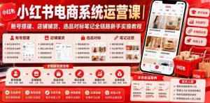 小红书电商系统运营课｜账号搭建、店铺铺货、选品对标笔记全链路新手实操教程-任任的小木屋 - 热点知汇