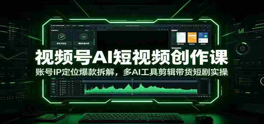 视频号AI短视频创作课:账号IP定位爆款拆解,多AI工具剪辑带货短剧实操-任任的小木屋 - 热点知汇