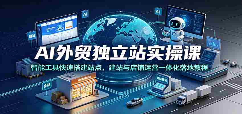 AI外贸独立站实操课：智能工具快速搭建站点，建站与店铺运营一体化落地教程-任任的小木屋 - 热点知汇