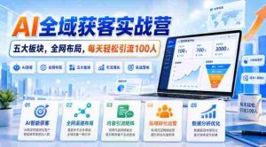 AI全域获客实战营,五大板块,全网布局,每天轻松引流100人-任任的小木屋 - 热点知汇