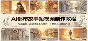 AI都市故事短视频制作教程：爆款挖掘原创改造，人物统一分镜剪辑全套流程-任任的小木屋 - 热点知汇