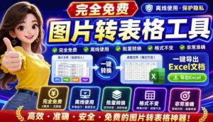 图片表格识别提取工具,支持一键从图片中智能提取表格并导出Excel文件,可离线免网运行,FastTableOCR-任任的小木屋 - 热点知汇