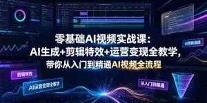 零基础AI视频实战课：AI生成+剪辑特效+运营变现全教学，带你从入门到精通AI视频全流程-任任的小木屋 - 热点知汇
