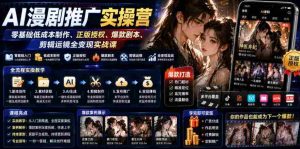 AI漫剧推广实操营|零基础低成本制作、正版授权、爆款剧本、剪辑运镜全变现实战课-任任的小木屋 - 热点知汇