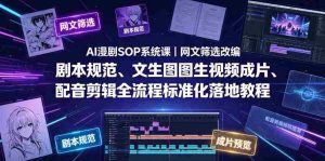 AI漫剧SOP系统课|网文筛选改编、剧本规范、文生图图生视频成片、配音剪辑全流程标准化落地教程-任任的小木屋 - 热点知汇