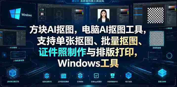 方块AI抠图，电脑AI抠图工具，支持单张抠图、批量抠图、证件照制作与排版打印，Windows工具-任任的小木屋 - 热点知汇