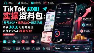TikTok从0-1实操资料包：养号SOP+爆款公式+投流手册，新手30天可起号变现，抓住TikTok流量红利-任任的小木屋 - 热点知汇