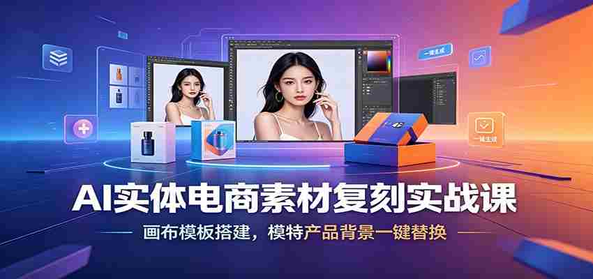 AI实体电商素材复刻实战课：画布模板搭建，模特产品背景一键替换-任任的小木屋 - 热点知汇