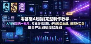 零基础AI漫剧完整制作教学,人物场景统一画风、专业影视运镜、多帧动态生成、配音对口型,批量产出剧情爆款漫剧-任任的小木屋 - 热点知汇