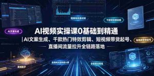 AI视频实操课0基础到精通｜AI文案生成、千款热门特效剪辑、短视频带货起号、直播间流量拉升全链路落地-任任的小木屋 - 热点知汇