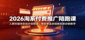 2026淘系付费推广陪跑课:人群关键词全站计划搭建,爆款单品全链路投放诊断教学-任任的小木屋 - 热点知汇