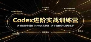 Codex进阶实战训练营:多模型混合搭配,Skill开发部署,多平台自动化落地教学-任任的小木屋 - 热点知汇