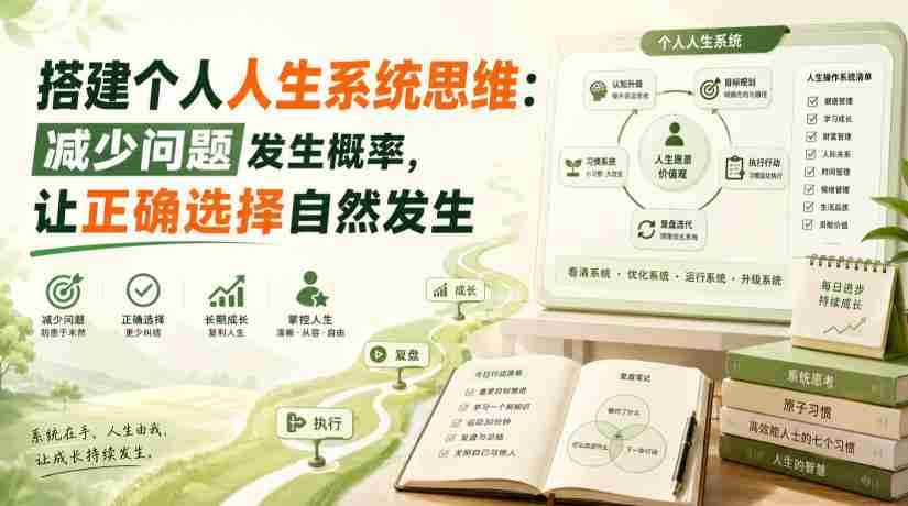 付费文章：搭建个人人生系统思维：减少问题发生概率，让正确选择自然发生-任任的小木屋 - 热点知汇