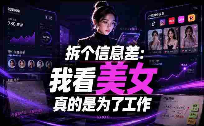 【理直气壮】我给看美女找了一个非常恰当的理由，信息差项目-任任的小木屋 - 热点知汇