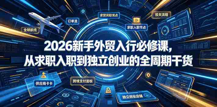 2026新手外贸入行必修课，从求职入职到独立创业的全周期干货-任任的小木屋 - 热点知汇