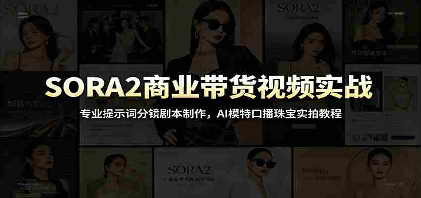 SORA2商业带货视频实战：专业提示词分镜剧本制作，AI模特口播珠宝实拍教程-任任的小木屋 - 热点知汇