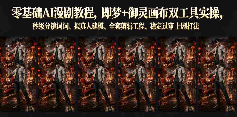 零基础AI漫剧教程，即梦+御灵画布双工具实操，秒级分镜提示词、拟真人建模、全套剪辑工程、稳定过审上剧打法-任任的小木屋 - 热点知汇