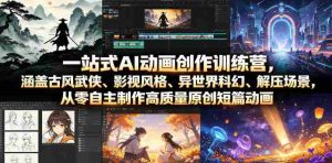 一站式AI动画创作训练营,涵盖古风武侠、影视风格、异世界科幻、解压场景,从零自主制作高质量原创短篇动画-任任的小木屋 - 热点知汇