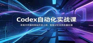 Codex自动化实战课:本地文件操控网站开发上线,智能记忆任务批量处理-任任的小木屋 - 热点知汇