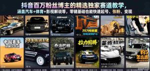 抖音百万粉丝博主的精选独家赛道教学，涵盖汽车+体育+影视解说等，零基础也能快速起号、涨粉、变现（更新0701）-任任的小木屋 - 热点知汇