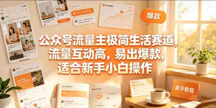 公众号流量主极简生活赛道,流量互动高,易出爆款,适合新手小白操作-任任的小木屋 - 热点知汇