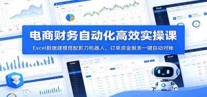 电商财务自动化高效实操课:Excel数据建模搭配影刀机器人,订单资金报表一键自动对账-任任的小木屋 - 热点知汇