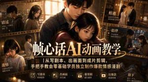 帧心话AI动画教学｜从写剧本、出画面到成片剪辑，手把手教会零基础学员独立制作爆款情感漫剧-任任的小木屋 - 热点知汇