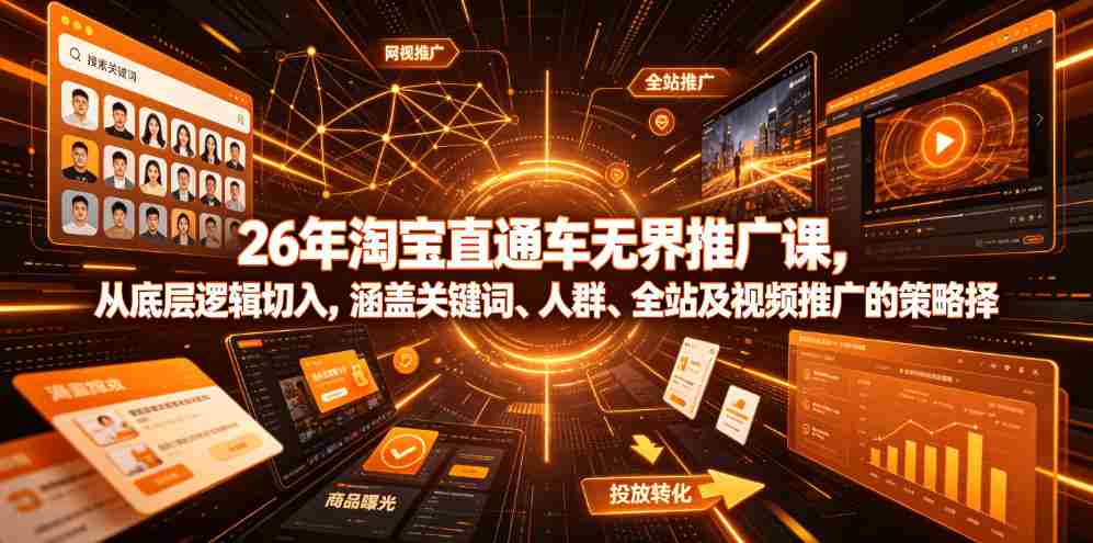 26年淘宝直通车无界推广课，从底层逻辑切入，涵盖关键词、人群、全站及视频推广的策略选择-任任的小木屋 - 热点知汇