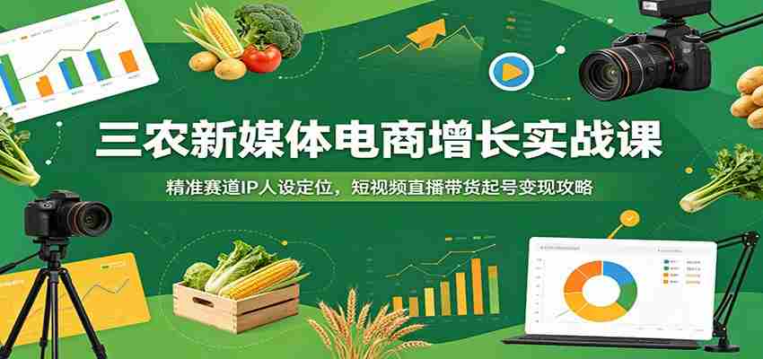 三农新媒体电商增长实战课：精准赛道IP人设定位，短视频直播带货起号变现攻略-任任的小木屋 - 热点知汇