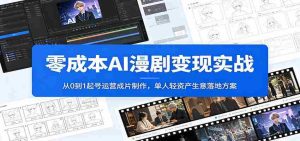 零成本AI漫剧变现实战:从0到1起号运营成片制作,单人轻资产生意落地方案-任任的小木屋 - 热点知汇